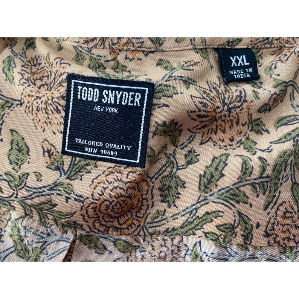 Todd Snyder Mens XXL Floral Block Print Rayon Camp Collar Shirt SH80-0640-03-13 - Picture 4 of 6